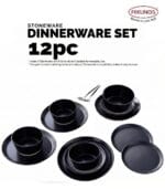 FEELINGS 12 PCS STONEWARE DINNER SET - Serves 4 (Black) - Image 6