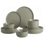 FEELINGS 12 PCS STONEWARE DINNER SET - Serves 4 (Green Gray)