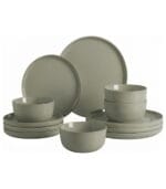 FEELINGS 12 PCS STONEWARE DINNER SET - Serves 4 (Green Gray)
