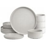 FEELINGS 12 PCS STONEWARE DINNER SET - Serves 4 (Ash Grey)