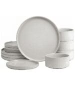 FEELINGS 12 PCS STONEWARE DINNER SET - Serves 4 (Ash Grey)