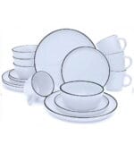 FEELINGS 16 PCS STONEWARE DINNER SET - Serves 4 (White and Black)