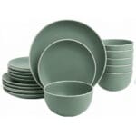 FEELINGS 18 PCS STONEWARE DINNER SET - Serves 6 (Green)