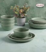 FEELINGS 18 PCS STONEWARE DINNER SET - Serves 6 (Green) - Image 3