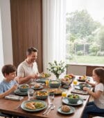 FEELINGS 18 PCS STONEWARE DINNER SET - Serves 6 (Green) - Image 6