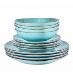 FEELINGS 12 PCS STONEWARE DINNER SET - Serves 4 (Sky Blue)