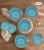 FEELINGS 12 PCS STONEWARE DINNER SET - Serves 4 (Sky Blue) - Image 2
