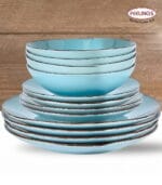 FEELINGS 12 PCS STONEWARE DINNER SET - Serves 4 (Sky Blue) - Image 3