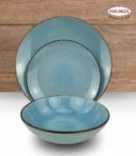 FEELINGS 12 PCS STONEWARE DINNER SET - Serves 4 (Sky Blue) - Image 4