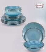 FEELINGS 12 PCS STONEWARE DINNER SET - Serves 4 (Sky Blue) - Image 5