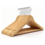 FEELINGS Wooden Hangers 24-piece, Non-Slip Clothes with Notches, for Wardrobe, Cloth Display Rack, Space Saving Closet Storage Organizer, Hanger - Beige
