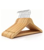 FEELINGS Wooden Hangers 24-piece, Non-Slip Clothes with Notches, for Wardrobe, Cloth Display Rack, Space Saving Closet Storage Organizer, Hanger - Beige