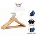 FEELINGS Wooden Hangers 24-piece, Non-Slip Clothes with Notches, for Wardrobe, Cloth Display Rack, Space Saving Closet Storage Organizer, Hanger - Beige - Image 5