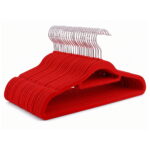 FEELINGS Velvet Hangers - 24 Pc Set,Red
