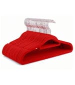 FEELINGS Velvet Hangers - 24 Pc Set,Red