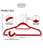 FEELINGS Velvet Hangers - 24 Pc Set,Red - Image 3