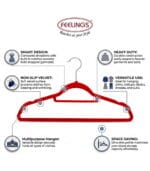 FEELINGS Velvet Hangers - 24 Pc Set,Red - Image 6