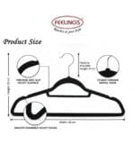 FEELINGS Velvet Hanger - 24 Pc Set,Assorted Packing, Black - Image 3