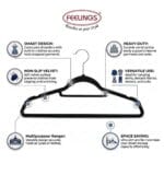 FEELINGS Velvet Hanger - 24 Pc Set,Assorted Packing, Black - Image 6