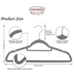 FEELINGS Velvet Hangers - 24 Pc Set,Grey - Image 3