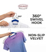 FEELINGS Velvet Hangers - 12 Pc Set, Blue - Image 5