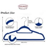 FEELINGS Velvet Hangers - 24 Pc Set,Blue - Image 2