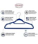 FEELINGS Velvet Hangers - 24 Pc Set,Blue - Image 5