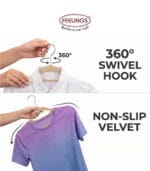 FEELINGS Velvet Hangers - 12 Pc Set, Beige - Image 5