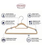FEELINGS Velvet Hangers - 12 Pc Set, Beige - Image 6