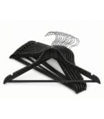 FEELINGS Wooden Hangers 12-piece Non-Slip Clothes with Notches, for Wardrobe, Space Saving Closet Storage Organizer, Hanger - Black
