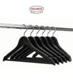 FEELINGS Wooden Hangers 12-piece Non-Slip Clothes with Notches, for Wardrobe, Space Saving Closet Storage Organizer, Hanger - Black - Image 4