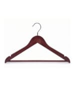 FEELINGS Wooden Hangers 12-piece Non-Slip Clothes Hangers with Notches, Hangers for Wardrobe, Space Saving Closet Storage Organizer, Wooden Clothes Hanger - Brown - Image 2