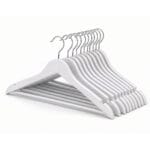 FEELINGS Wooden Hangers 12-piece Non-Slip Clothes with Notches, for Wardrobe, Space Saving Closet Storage Organizer, Hanger-White