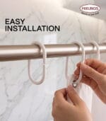 FEELINGS Shower Curtain Rings - 12 Pcs  (White) - Image 8