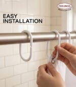 FEELINGS Shower Curtain Rings - 12 Pcs  (White) - Image 3