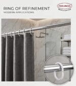 FEELINGS Shower Curtain Rings - 12 Pcs  (White) - Image 6