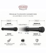 FEELINGS Shower Curtain Rod - Black 104-190Cm - Image 3