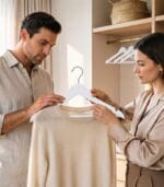 FEELINGS Premium Wooden Clothes Hangers Set of 6, White – Space Saving Non-Slip Suit & Coat Hangers with Notches & 360° Swivel Hook - Image 7