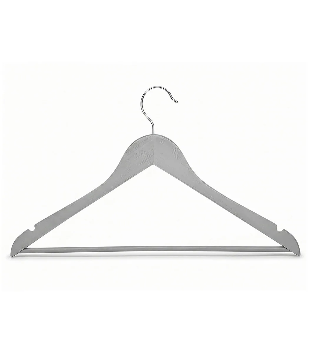 FEELINGS WOODEN HANGER 24PCS SET Suit Hanger Cloth Hangers Wooden Clothes Hanger Smooth Finish Wooden Coat Hanger Wooden Hangers for Clothes Dress Suit Grey - Image 2