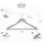 FEELINGS WOODEN HANGER 24PCS SET Suit Hanger Cloth Hangers Wooden Clothes Hanger Smooth Finish Wooden Coat Hanger Wooden Hangers for Clothes Dress Suit Grey - Image 3