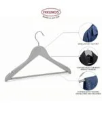 FEELINGS WOODEN HANGER 24PCS SET Suit Hanger Cloth Hangers Wooden Clothes Hanger Smooth Finish Wooden Coat Hanger Wooden Hangers for Clothes Dress Suit Grey - Image 5