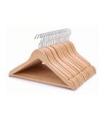 FEELINGS Wooden Hangers with Non-Slip Grip, Set of 24 - Natural Finish, Durable Space-Saving Premium Design for Clothes, Coats, and Jackets