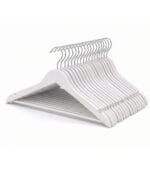 FEELINGS Wooden Hangers with Non-Slip Grip, Set of 24 - White Finish, Durable Space-Saving Premium Design for Clothes, Coats, and Jackets