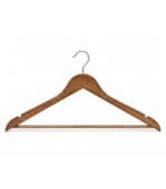 FEELINGS Wooden Hangers with Non-Slip Grip, Set of 12 - Brown Finish, Durable Space-Saving Premium Design for Clothes, Coats, and Jackets - Image 2