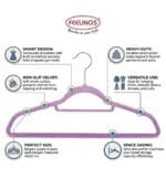 FEELINGS Velvet Hanger - Purple, Pack of 6 - Image 6