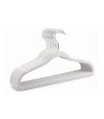 FEELINGS Velvet Hanger White Without Tie Holder, Pack of 12