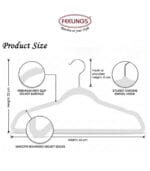FEELINGS Velvet Hanger White Without Tie Holder, Pack of 12 - Image 3
