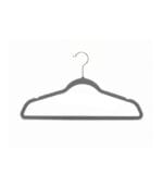 FEELINGS Velvet Hanger Grey Without Tie Holder, Pack of 12 - Image 2