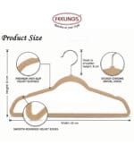 FEELINGS Velvet Hangers Without Tie Holder - Pack of 120 , Beige - Image 3
