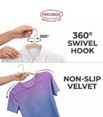 FEELINGS Velvet Hangers Without Tie Holder - Pack of 120 , Beige - Image 5